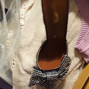 Elegant Black Bow Heels